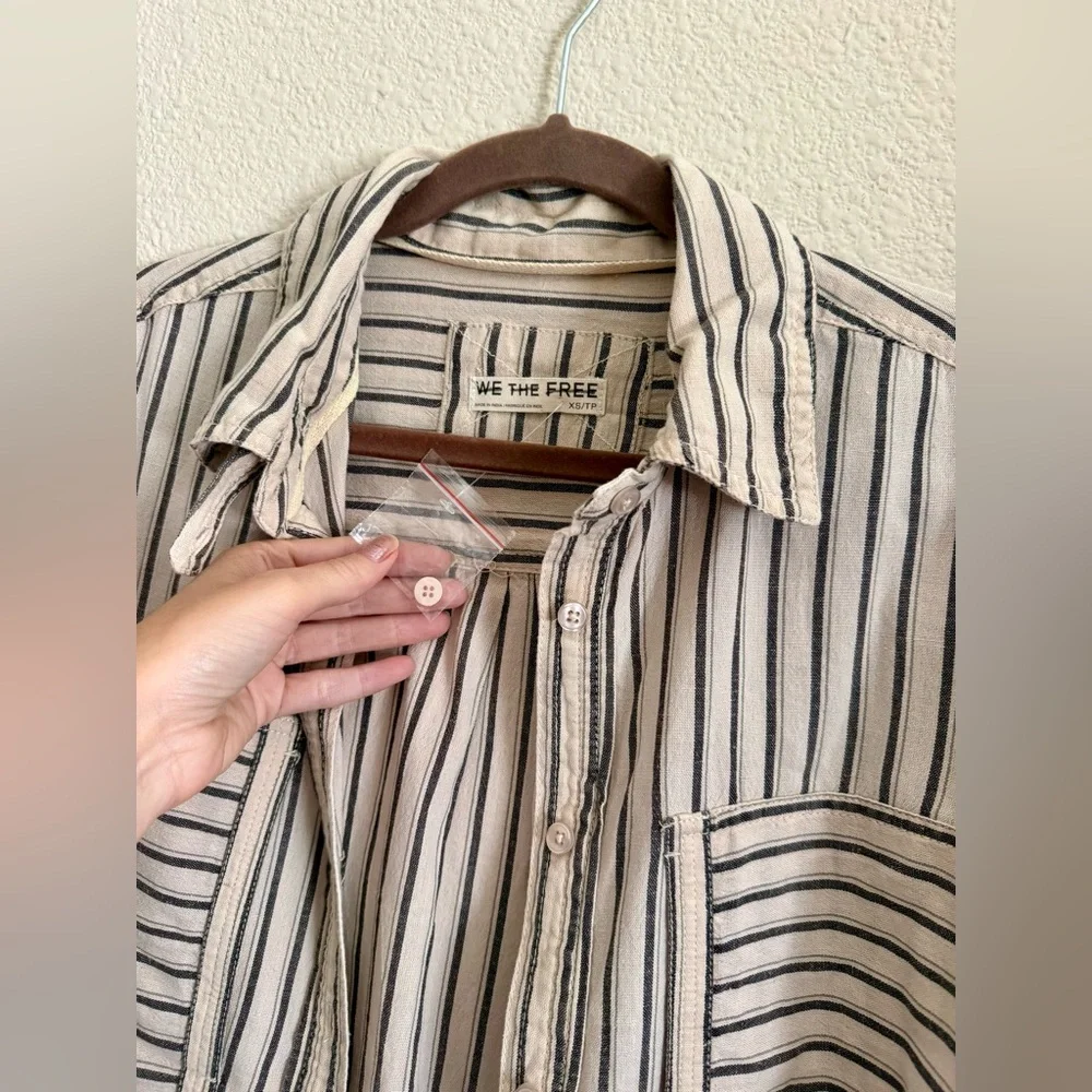 FREE PEOPLE We The Free Women's Christopher Linen Shirt XS NWOT - Picture 12 of 14